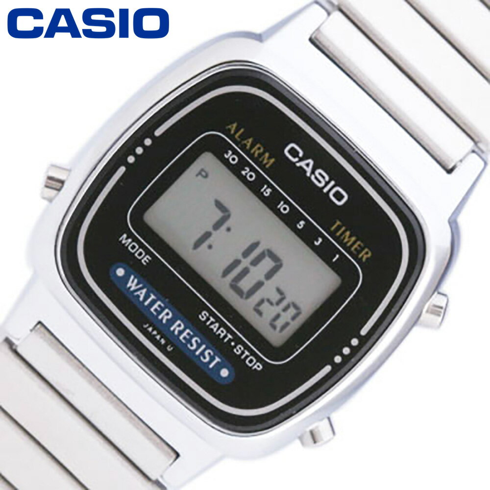 CASIO/カシオ LA670WA-1UW【あす楽対応_東海】【楽ギフ_包装】【楽ギフ_のし】【即納】レトロでカワイイ ミニデジタルウォッチシルバー