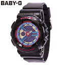 CASIO カシオ Baby-G ベビージー ベビーG 腕時計 時計 レディース アナログ デジタル アナデジ ベーシックモデル 防水 カジュアル アウトドア スポーツ ブラック 黒 マルチカラー BA-112-1A プレゼント ギフト 1年保証 送料無料