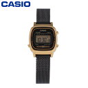 CASIO カシオ カシオスタンダード腕時計 時計 レディース クオーツ デジタル メタル メッシュ ブラック ゴールド LA670WEMB-1プレゼント ギフト 1年保証 送料無料