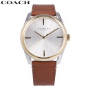 COACH コーチ Preston プレストン腕時計 時計 メンズ クオーツ レザー ブラウン シルバー ゴールド 14602481プレゼント ギフト 1年保証 送料無料
