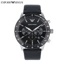 大決算セール開催中!9/30まで EMPORIO ARMANI エンポリオ アルマーニ腕時計 時計 メンズ クオーツ アナログ クロノグラフ ステンレス レザー ブラック シルバー AR11243プレゼント ギフト 1年保証 送料無料