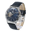 ORIENT / オリエント RN-AG0008L CLASSIC クラシック 腕時計 メンズ 自動巻き レザー ブラック シルバー ネイビー セミスケルトン シースルーバック 【あす楽対応_東海】