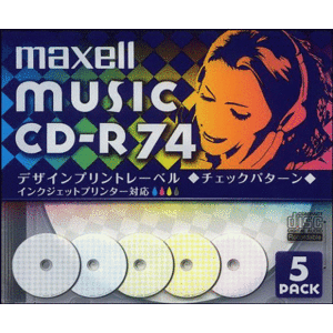 maxell （マクセル)音楽用CD-R デザインプリント74 5P CDRA74PMIX.S1P5S