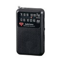 OHM AudioComm AM/FM ポケットラジオ ワイドFM RAD-P2227S-K ブラック