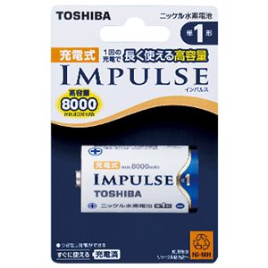 TOSHIBA 充電式IMPULSE ニッケル水素電池単1形 TNH-1A