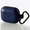 エレコム(ELECOM) AVA-AP3PLC2NV(ネイビー) AirPods(第3世代) 用カラビナ付きソフトレザーケース