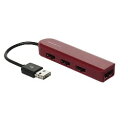 ナカバヤシ UH-2364-R(レッド) USB2.0 4ポート両面挿しハブ