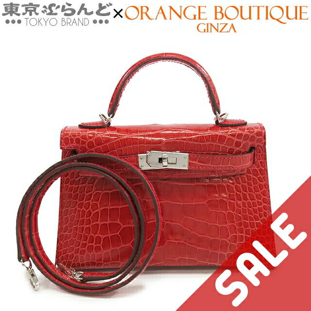 【中古】【10万円引き】【超オススメアイテム！ξ】【返品可】エルメス HERMES ミニ ケリー 2 C刻印 赤 ブレイズ シルバー金具 アリゲーター 外縫 2WAY ハンドバッグ ショルダーバッグ レディース[送料無料]pdw 101794632