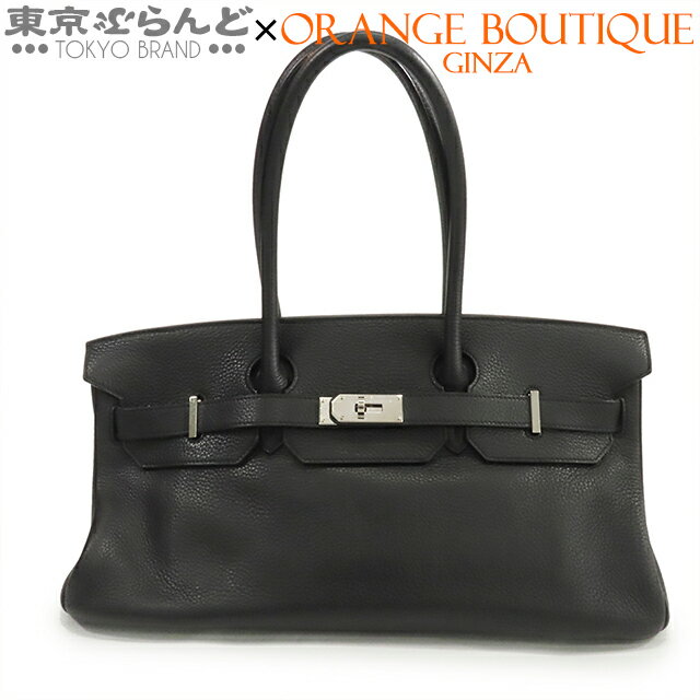 【中古】【返品可】エルメス HERMES ショルダーバーキン42 ユニセックス ショルダーバッグ トリヨン □M刻印 黒 ブラック シルバー金具 [送料無料] 101818953