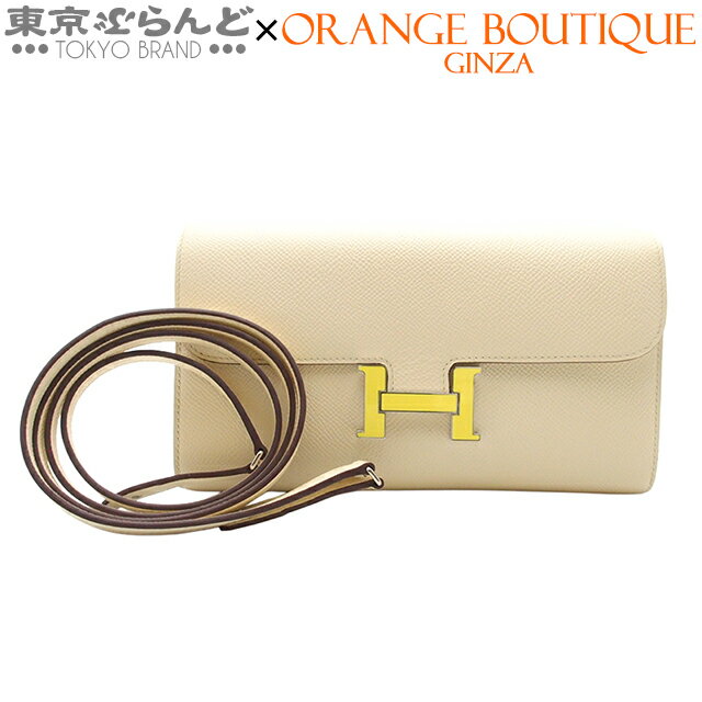 【中古】【返品可】エルメス HERMES コンスタンス ロング トゥーゴー ウォレット レディース B刻印 長財布 ショルダーバッグ エプソン ナタxライム シルバー金具[送料無料] 25BNS 101792054