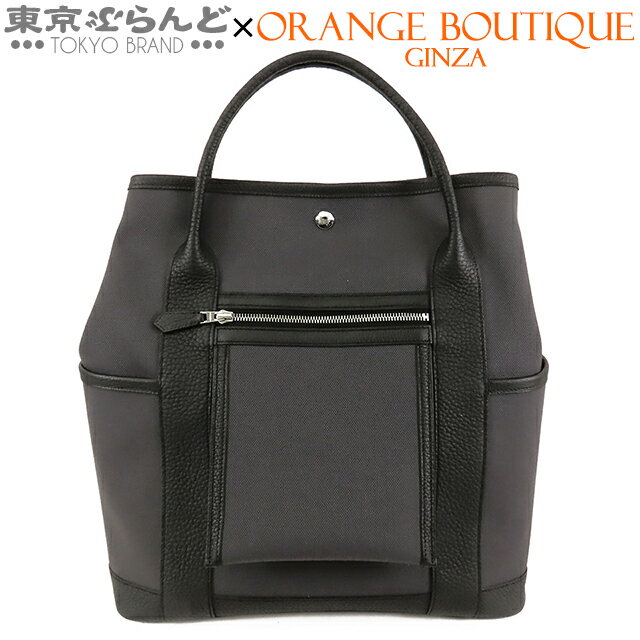 【中古】【返品可】【5%クーポン♪11.28〜12.11 1:59】エルメス ガーデンパーティ ポケットヴェルティカル トートバッグ ユニセックス トワルミリタリー ネゴンダ B刻印 2023 アルドワーズxノワール シルバー金具 25XM 【ポイント10倍●11.28〜12.11 1:59】 101831485