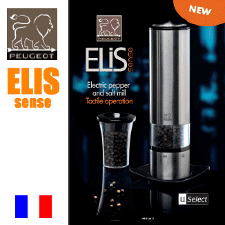 プジョー　電動ペパーミル・ソルトミル　エリスセンス2本セット　PEUGEOT　ELIS　SENSE【楽ギフ_包装】【smtb-f】【YDKG-f】【AFTER5_0409】【PM/SMの2本セット】【送料無料】普段使いはもちろん、ギフトにも最適☆プジョー　電動ペッパーミル　ソルトミル