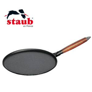 ストウブ（staub)クレープパン　木柄　28cm　ブラック...:tokyo-kitchen-ware:10002250
