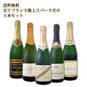 【送料無料】こだわりシャンパン1本&上質クレマン4本!全てフランス格上スパークだけ5本セット!