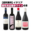 【送料無料】イタリア個性派品種赤ワイン4本セット!