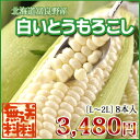 【送料無料】北海道富良野産・白いとうもろこし♪一度食べたらクセになるぅ!L?2L混サイズ皮付き8本入!まるで果物みたいなフルーツコーン♪【RCP】