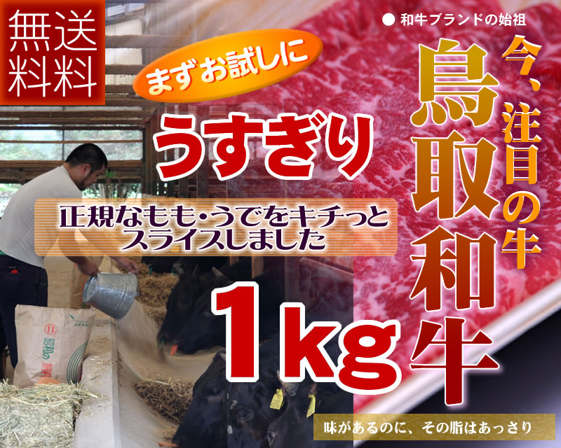 鳥取県産黒毛和牛 モモ/もも 赤身 1kg お試し 国産牛肉 送料無料