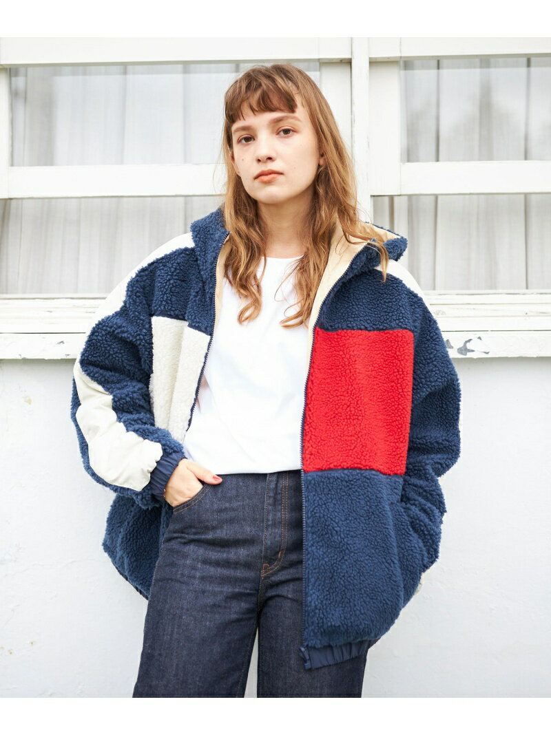 【SALE／20%OFF】リバーシブルシェルパジャケット TOMMY JEANS トミーヒルフィガー ジャケット・アウター その他のジャケット・アウター ネイビー ホワイト【RBA_E】【送料無料】[Rakuten Fashion]