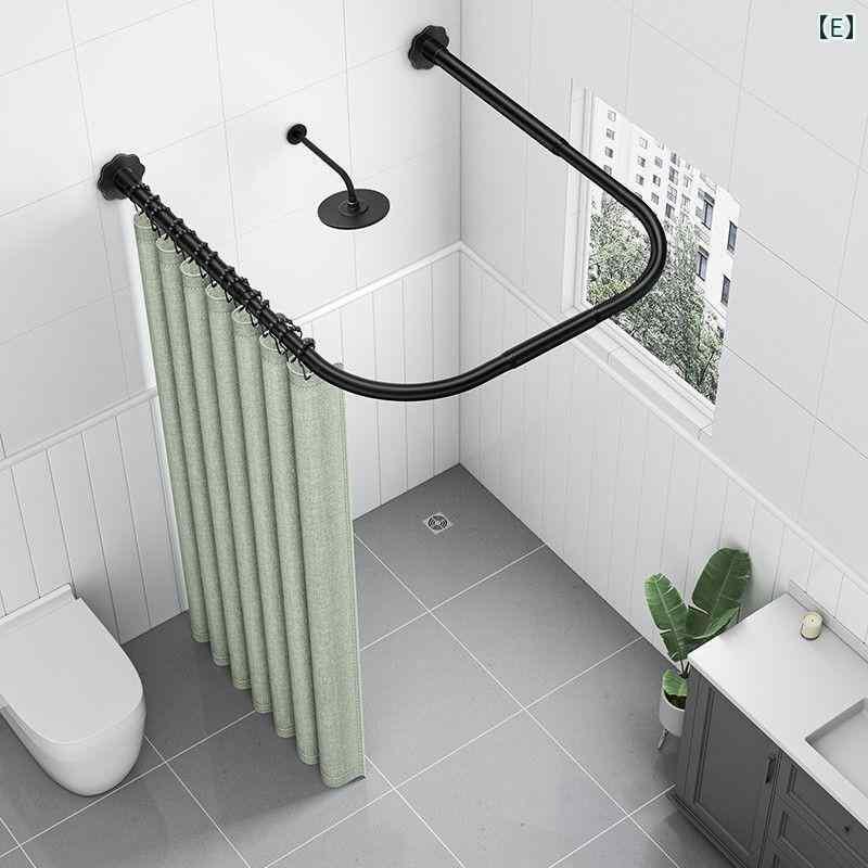 カーテン 防水浴室 間仕切り リネン 厚手 カーテンセット U字型 カーテンレール シャワーカーテン 撥水加工 カーテンリング付属 ポリエステル 無地 80 90 100 110 グレー ブルー ピンク グリーン