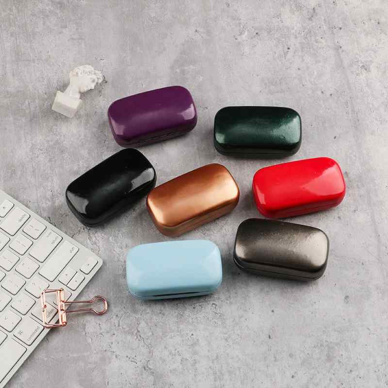 メガネケース 折りたたみ 眼鏡ケース 耐圧 金属製 ブラック(x3000)