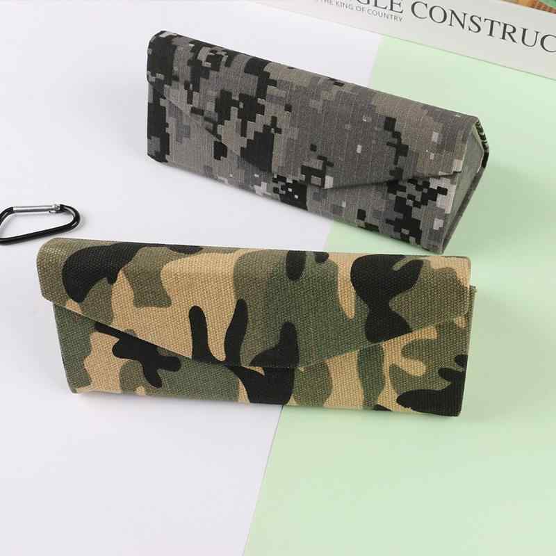 眼鏡ケース ミリタリー風 迷彩柄 折りたたみ式 サングラスケース 大容量 布製 携帯便利 耐圧性 軍グリーン(x3000)