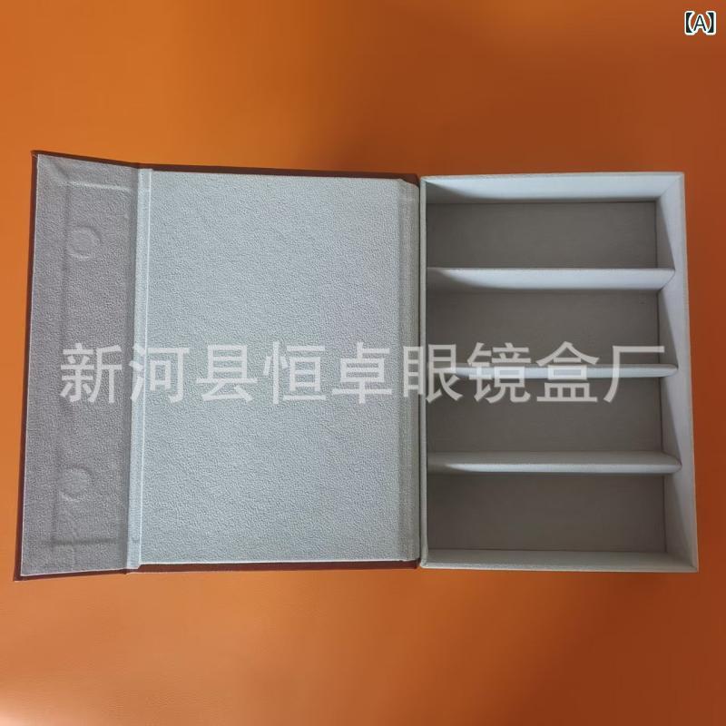 メガネケース サングラス 収納 4個 皮革製 ブラック ブラウン 磁石式 メガネ ディスプレイ ラック(x1000)