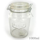 Glass Vessel ガラス密閉ボトル 1.0L×6個 おしゃれな英文字入りソーダガラスキャニスター 6個セット