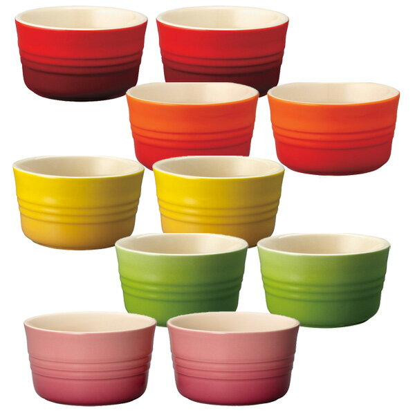 ●【レッド・オレンジ完売】 LE CREUSET ル・クルーゼ ラムカン(L)2個入(化粧箱入り) ストーンウェア 洋食器 小皿 容器 陶器【日本正規代理店品】 （動画有） 【父の日 キッチン おしゃれ インスタ映え 人気 ギフト プレゼントとして】