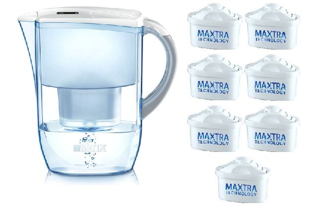 【 ブリタ　ポット型浄水器フィヨルド+専用交換用カートリッジ7個セット　】BRITA フィヨルド＋専用カートリッジ　たっぷり1年ご使用出来ます!!