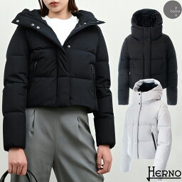 【2023年 秋冬新作】HERNO ヘルノ LAMINAR ラミナー 人気シリーズ GORE-TEX INFINIUM WINDSTOPPER <strong>ゴアテックス</strong> レディース ダウン コート PI00276DL 黒 ブラック グレー 海外正規品 ショート丈 短め