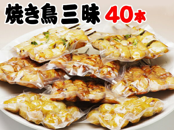 焼き鳥三昧 40本串セット（別途タレ付き） 【焼き鳥】【やきとり】【送料無料】