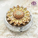 新商品入荷<携帯小物入れ 8月の花 ヒマワリ> ピルケース 持ち歩ける便利でかわいいクリスタル付き携帯ケース 小さくて軽い アクセサリーケース 就職祝い 卒業 入学 可愛い ハロウィン 新生活 ギフト【あす楽対応】