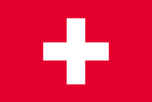 スイス国旗[ポール付き手旗・サイズ25×37.5cm]あす楽対応★スポーツの応援に！200ヵ国在庫★