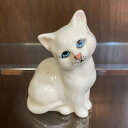 ヴィンテージ フィギュア 白猫 Beswick ベズウィック イギリス 1955-1972年頃 アンティーク 置物 インテリア 雑貨 陶磁器 動物