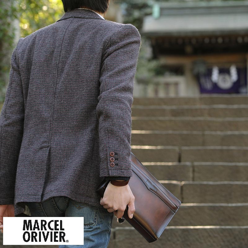 MARCEL ORIVIER 日本製セカンドバッグ シャドー チョコ No.25351 /男性用 メ...:tougenkyou:10294104