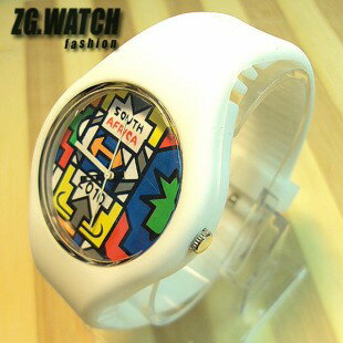 2010 WORLD CUP!記念WATCH! 新しくなって新登場☆選べる5色!スポーツウォッチ !シリコンウォッチ!シリコン腕時計!スポーツ腕時計(男女兼用腕時計)レディース腕時計