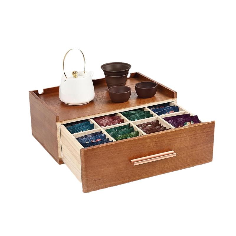 茶筒 木製 茶道具 収納ケース 卓上 茶葉入れ 茶葉ケース 整理ボックス 小物入れ 無垢材(x200)