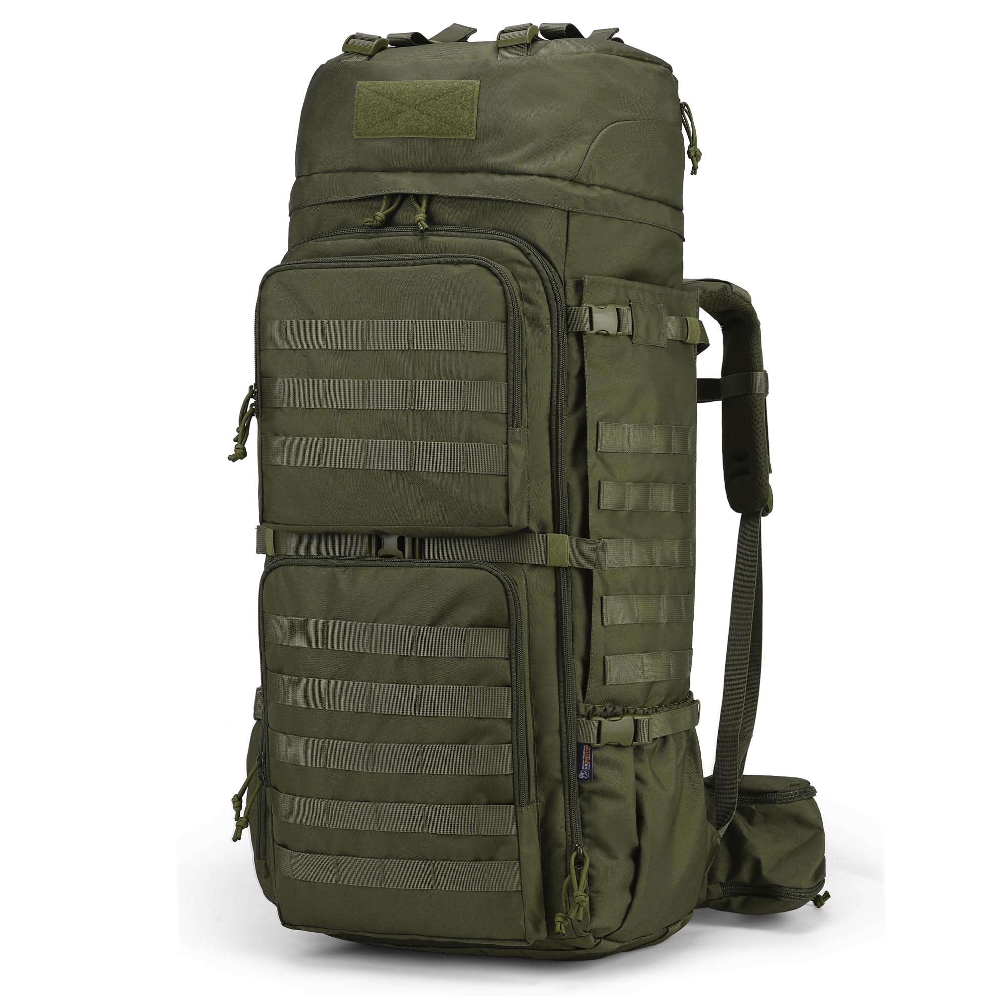 【送料無料】[Mardingtop] 75L ミリタリー バックパック 大容量 登山 リュック タクティカル バッグ MOLLE 軍用 リュックサック キャンプ トレッキング 旅行 防災 レインカバー付き カーキ