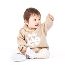 ベビーザらス限定 BUDDYLEE 長袖ロンパース×レギンスセット フード付き 裏毛 ロゴサガラ刺繍 (ベージュ×80cm)