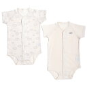 ベビーザらス限定 2P前開きロンパース肌着 半袖 クモ柄 オーガニック ORGANIC(ナチュラル×80cm)