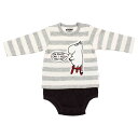 ベビーザらス限定 MOOMIN 長袖切替ボディスーツ ムーミン(グレー×80cm)