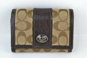 【中古】 COACH コーチ シグネチャー 二つ折り財布 茶 ブラウン 02r4430 中古品