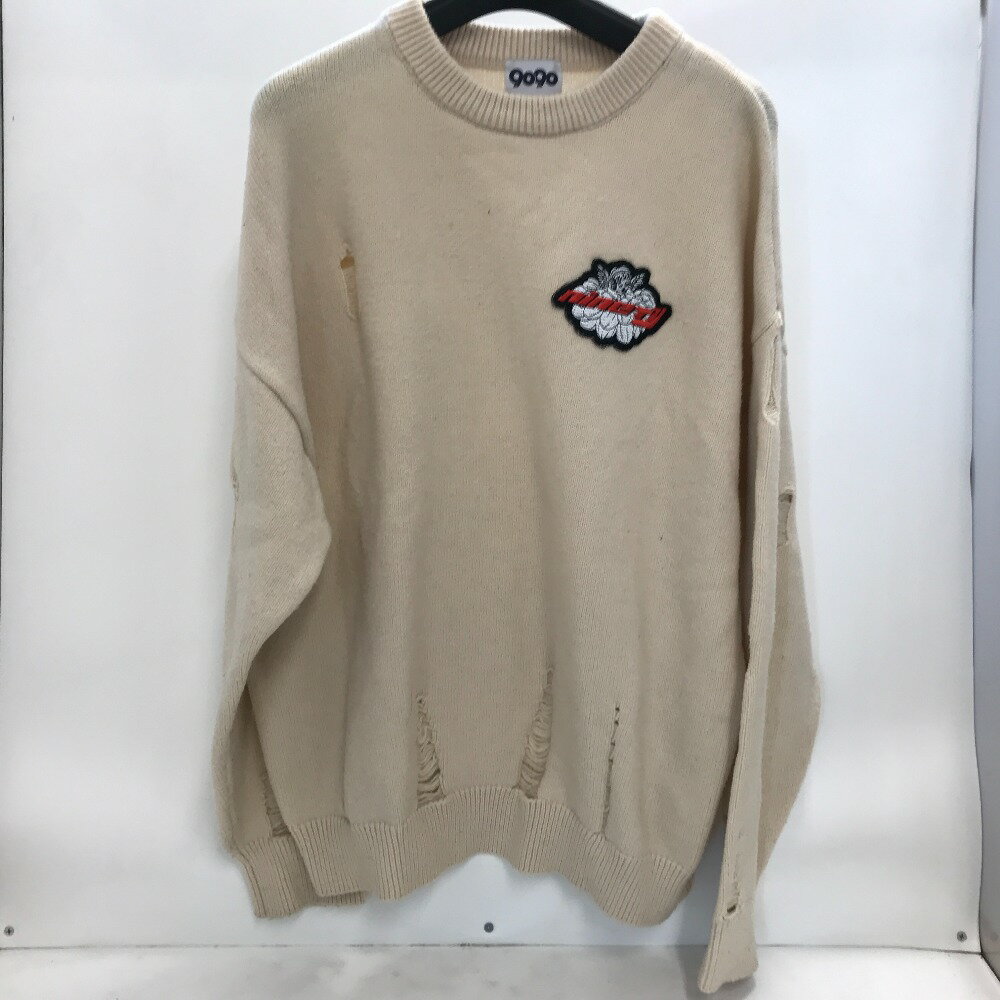 【中古】 ともやん ×9090 <strong>ナインティナイン</strong>ティ Dahlia Damage Knit オフホワイト サイズXL メンズ ダメージ加工 セーター ニット アクリル NN1156 02w10955 【牛久店】