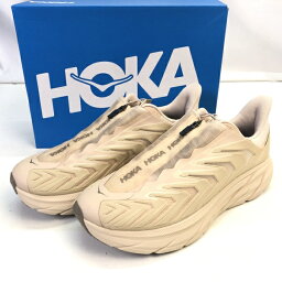 【中古】HOKA ONE ONE ホカオネオネ PROJECT CLIFTON プロジェクトクリフトン 28cm 1127924 メンズ スニーカー シューズ ベージュ 01r9386 中古品【結城店】