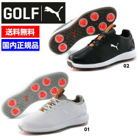 PUMA GOLF プーマゴルフ ゴルフシューズイグナイト パワーアダプト レザー IGNITE PWR ADAPT 190581 01 02■スパイク 白 黒の画像