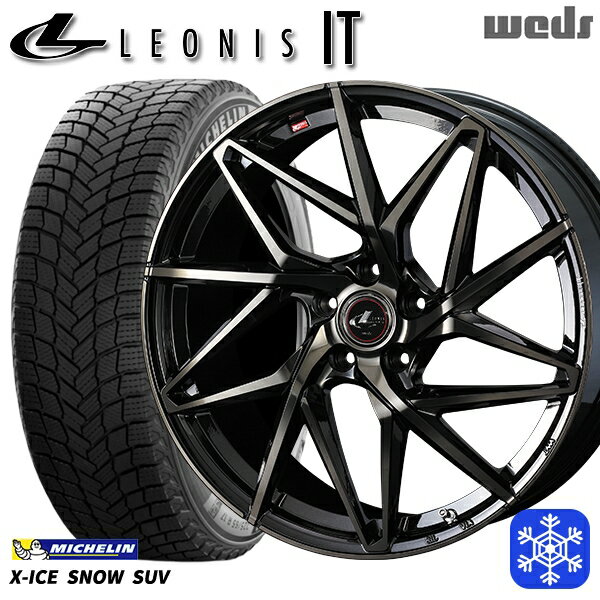 225/55R19 ハリアー CX5 CX8 2024〜2025年製 ミシュラン エックスアイススノーSUV Weds ウェッズ レオニス IT PBMC/TI 19インチ 8.0J 5H114.3 新品 スタッドレス1台分4本セット