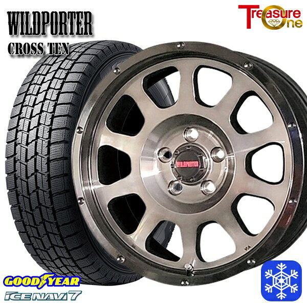 215/60R16 ヤリスクロス ヴェゼル 2023年製 グッドイヤー アイスナビ7 トレジャーワン ワイルドポータークロステン BP/BC 16インチ 7.0J 5H114.3 スタッドレスタイヤホイール4本セット