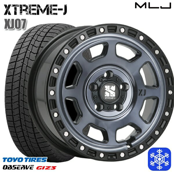 205/60R16 エスティマ マツダ3 2024年製 トーヨー オブザーブ ギズ3 MLJ エクストリームJ XJ07 GB/マシンインディゴ 16インチ 7.0J 5H114.3 スタッドレスタイヤホイール4本セット