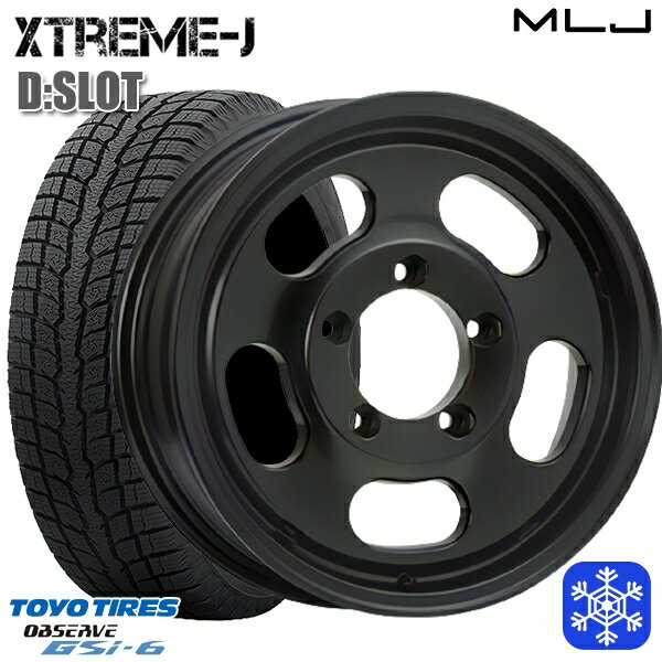 215/70R16 100Q ジムニー 2022〜2023年製 トーヨー オブザーブ GSi-6 MLJ エクストリームJ D-SLOT サテンブラック 16インチ 5.5J 5H139.7 スタッドレスタイヤホイール4本セット