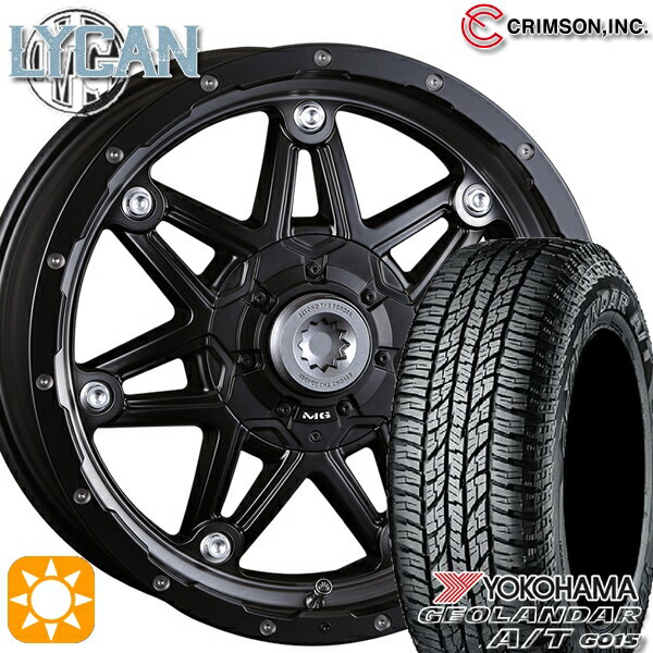【取付対象】215/60R16 95H ヨコハマ ジオランダーA/T G015 クリムソン MG ライカン マットブラッククリア 16インチ 7.0J 10H108/114.3 サマータイヤホイールセット